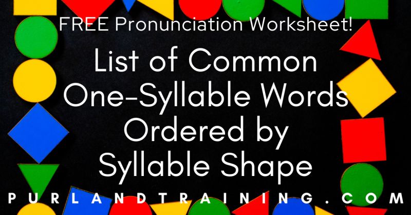 List of Common One-Syllable Words Ordered by Syllable Shape